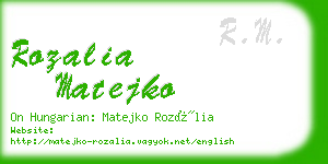 rozalia matejko business card